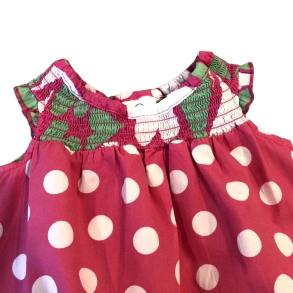 Hanna Andersson Sz 60 (3-6m) Pink Hearts & Polkadots Dress & Bloomers